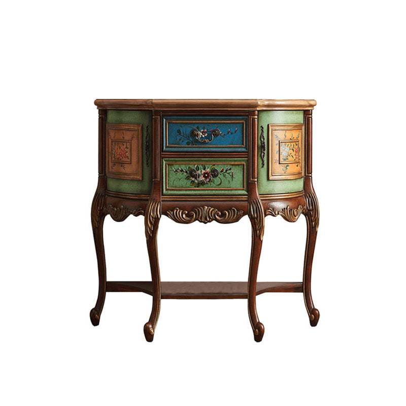 Mid Century Modern Wood Console Table Half Moon Accent Table for Hall