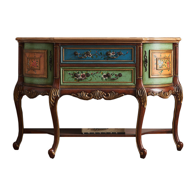 Mid Century Modern Wood Console Table Half Moon Accent Table for Hall