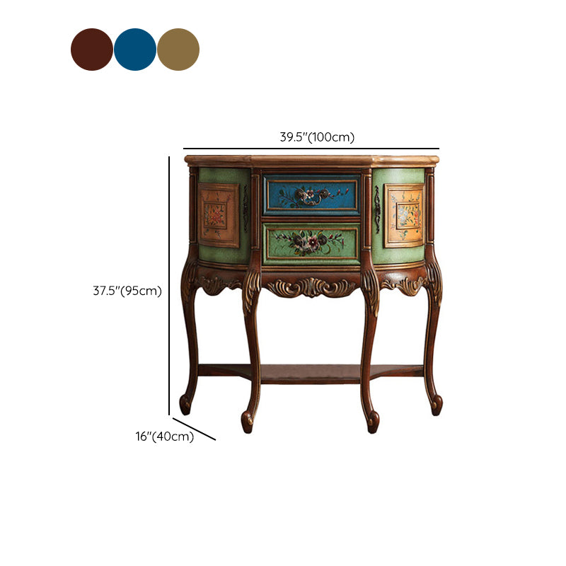 Mid Century Modern Wood Console Table Half Moon Accent Table for Hall