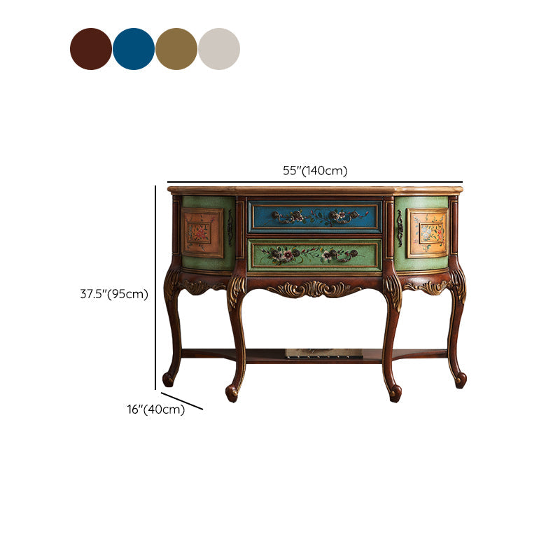 Mid Century Modern Wood Console Table Half Moon Accent Table for Hall