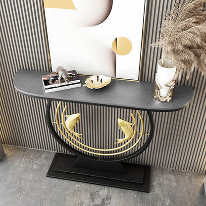 Tavolo console contemporanea a forma di luna tavolo console in pietra per sala
