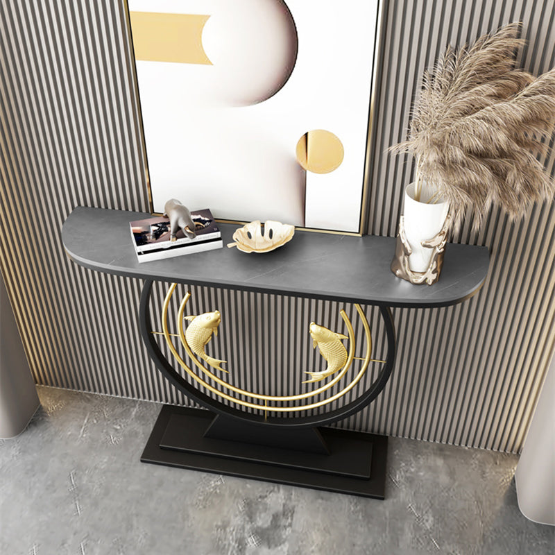Tavolo console contemporanea a forma di luna tavolo console in pietra per sala