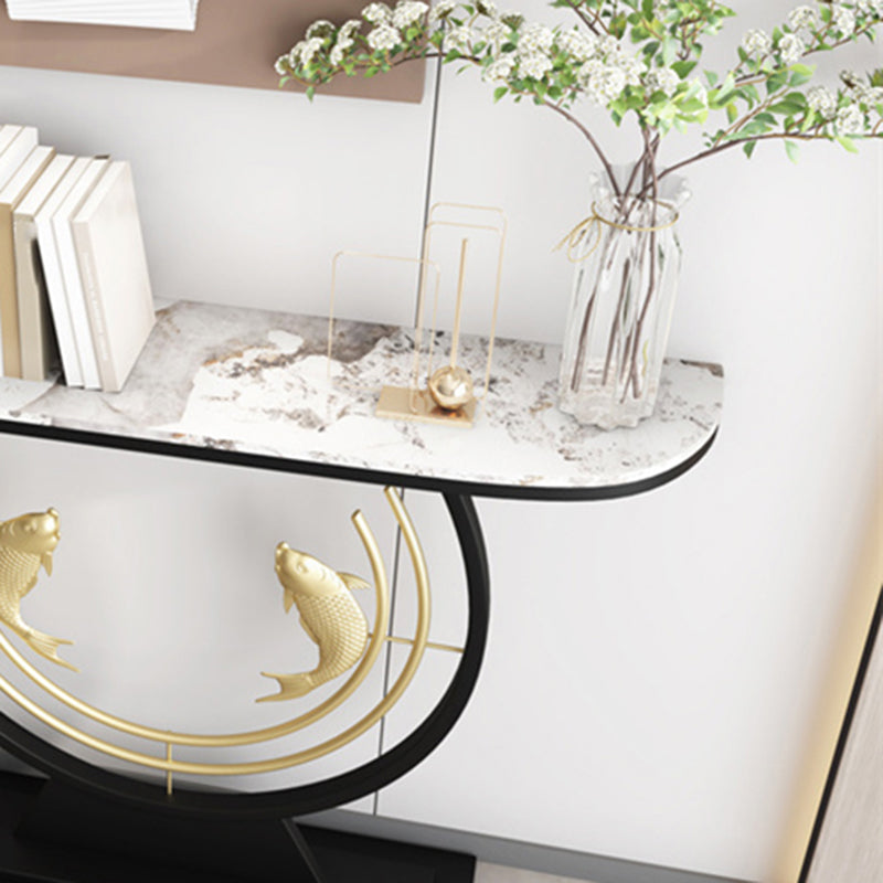 Tavolo console contemporanea a forma di luna tavolo console in pietra per sala