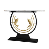 Tavolo console contemporanea a forma di luna tavolo console in pietra per sala