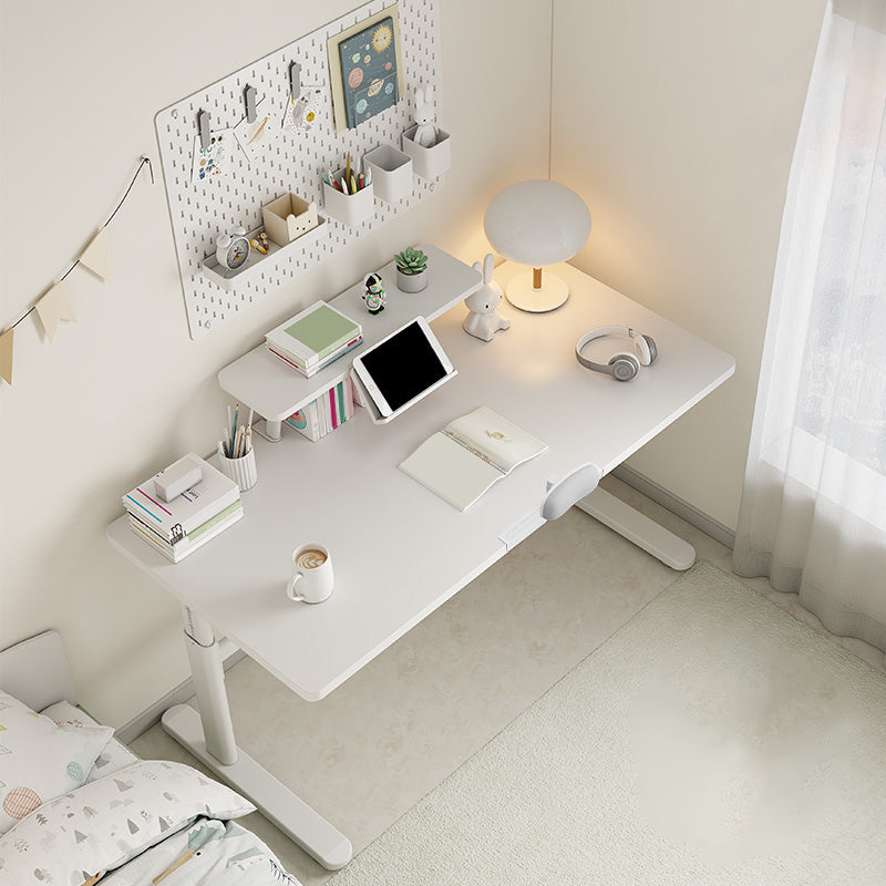 Bureau de bureau à domicile blanc Hauteur réglable Wood Writing Bureau avec base en T