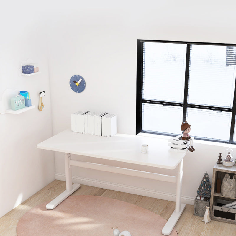 Bureau de bureau à domicile blanc Hauteur réglable Wood Writing Bureau avec base en T