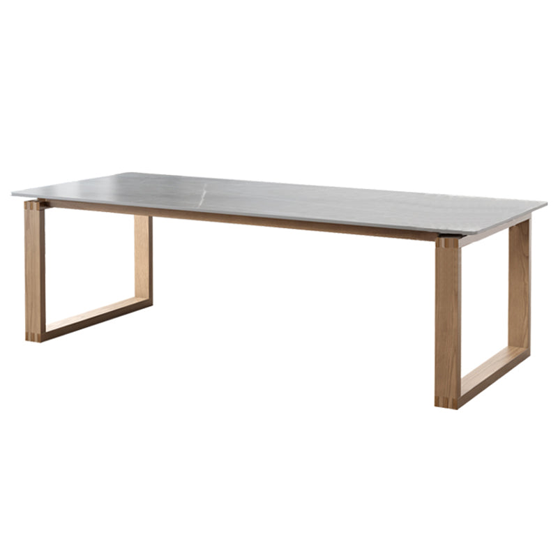 Rectangle Stone Top Office Desk Modern Style Solid Wood Writing Desk for Office 86.6"L x 35.4"W x 29.5"H Clearhalo 'furn' 'furn_office_desk' 'Furniture' 'Office Desks' 'Office Furniture' 'office_desk' 7622297