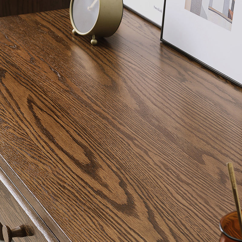 Contemporary Oak Home Writing Desk H-Shape Base Office Desk with Drawers Clearhalo 'furn' 'furn_office_desk' 'Furniture' 'Office Desks' 'Office Furniture' 'office_desk' 7622324