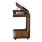 Wood Modern Writing Desk Rectangular Office Desk with Caster Wheels