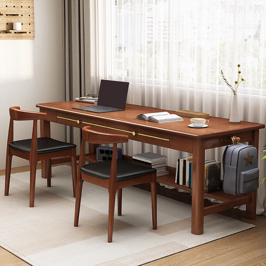 Bureau d'ordinateur en bois massif de style glam