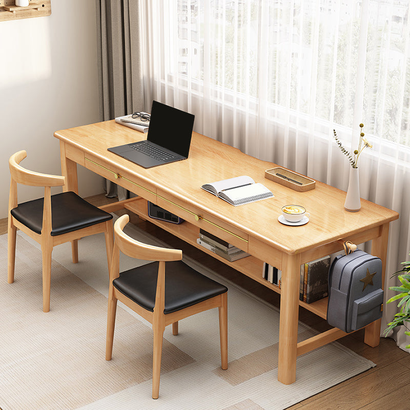 Bureau d'ordinateur en bois massif de style glam