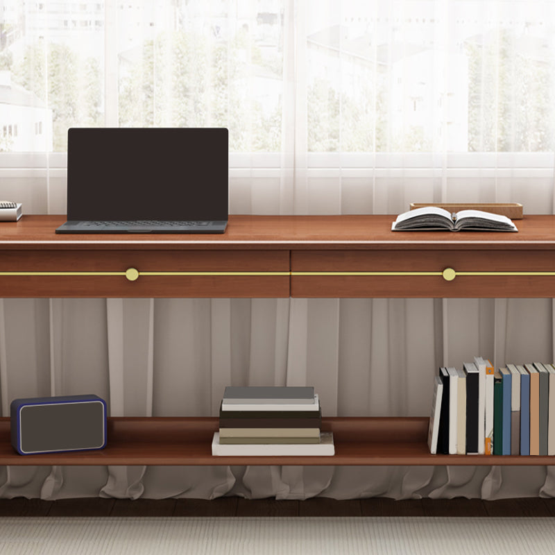 Bureau d'ordinateur en bois massif de style glam