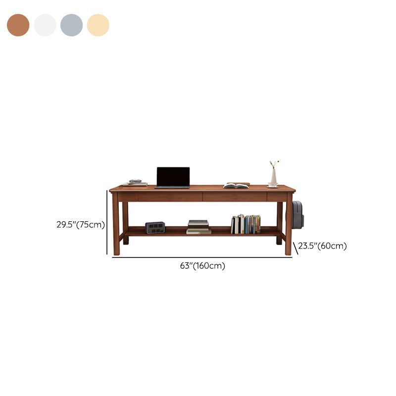 Bureau d'ordinateur en bois massif de style glam