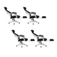 Padded Arms Office Chair No Distressing Tilt Mechanism Ergonomic Slide Chair White-Black 4 Piece Set Clearhalo 'furn' 'furn_office_chair' 'Furniture' 'Office Chairs' 'Office Furniture' 'office_chair' 7622455