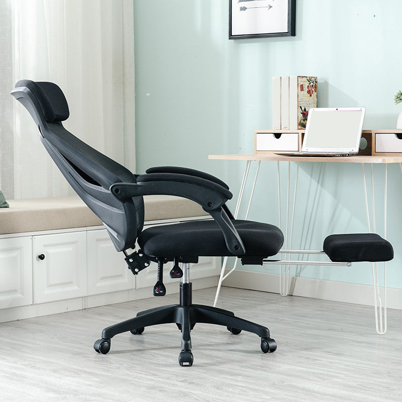 Padded Arms Office Chair No Distressing Tilt Mechanism Ergonomic Slide Chair Black 1 Piece Clearhalo 'furn' 'furn_office_chair' 'Furniture' 'Office Chairs' 'Office Furniture' 'office_chair' 7622461