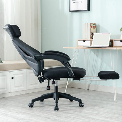 Padded Arms Office Chair No Distressing Tilt Mechanism Ergonomic Slide Chair Black 1 Piece Clearhalo 'furn' 'furn_office_chair' 'Furniture' 'Office Chairs' 'Office Furniture' 'office_chair' 7622461