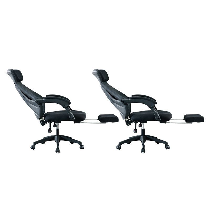 Padded Arms Office Chair No Distressing Tilt Mechanism Ergonomic Slide Chair Black 2 Piece Set Clearhalo 'furn' 'furn_office_chair' 'Furniture' 'Office Chairs' 'Office Furniture' 'office_chair' 7622464