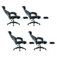 Padded Arms Office Chair No Distressing Tilt Mechanism Ergonomic Slide Chair Black 4 Piece Set Clearhalo 'furn' 'furn_office_chair' 'Furniture' 'Office Chairs' 'Office Furniture' 'office_chair' 7622465