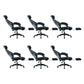 Padded Arms Office Chair No Distressing Tilt Mechanism Ergonomic Slide Chair Black 6 Piece Set Clearhalo 'furn' 'furn_office_chair' 'Furniture' 'Office Chairs' 'Office Furniture' 'office_chair' 7622468
