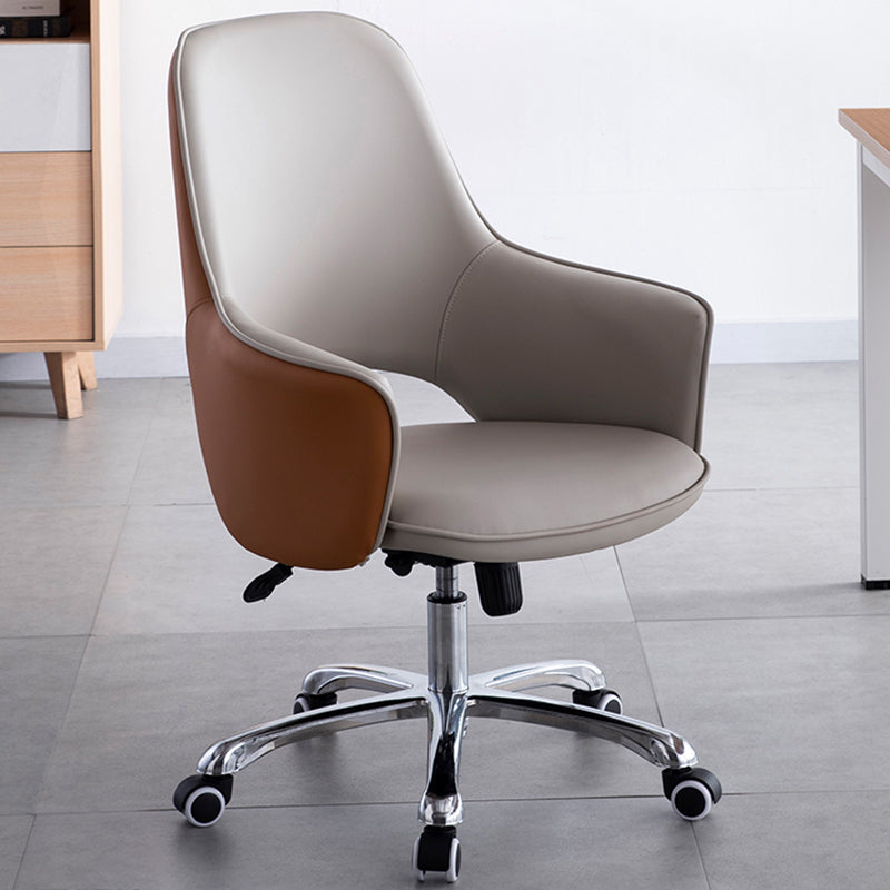Contemporary Armless Office Chair Desk Chair with Wheels for Home Gray 1 Piece Clearhalo 'furn' 'furn_office_chair' 'Furniture' 'Office Chairs' 'Office Furniture' 'office_chair' 7622472
