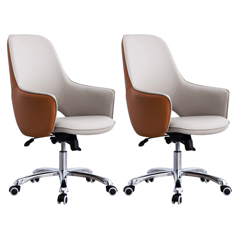 Contemporary Armless Office Chair Desk Chair with Wheels for Home Gray 2 Piece Set Clearhalo 'furn' 'furn_office_chair' 'Furniture' 'Office Chairs' 'Office Furniture' 'office_chair' 7622481