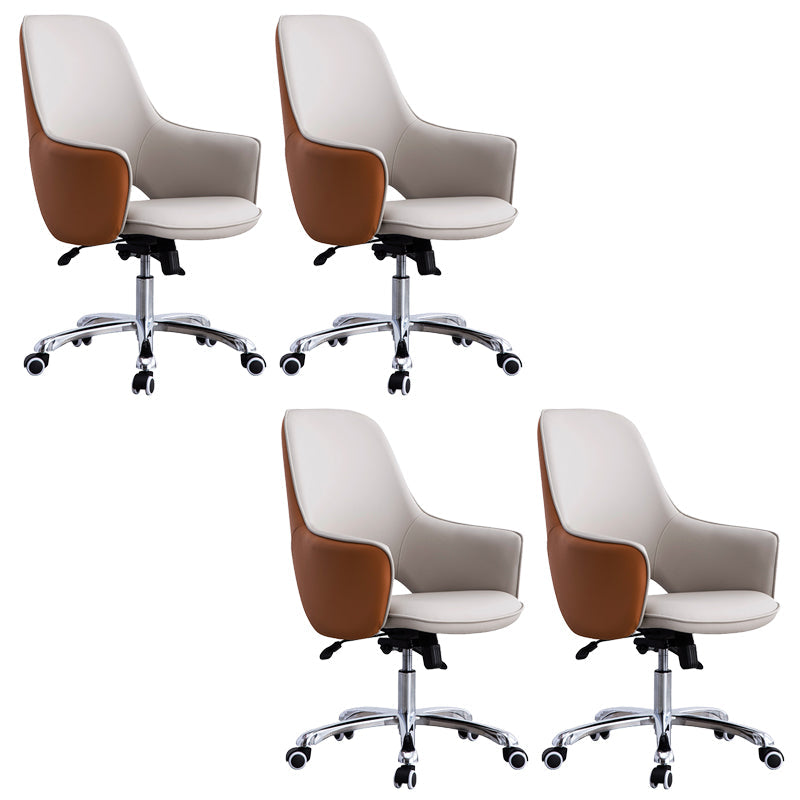 Contemporary Armless Office Chair Desk Chair with Wheels for Home Gray 4 Piece Set Clearhalo 'furn' 'furn_office_chair' 'Furniture' 'Office Chairs' 'Office Furniture' 'office_chair' 7622483