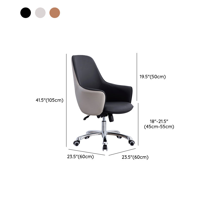 Contemporary Armless Office Chair Desk Chair with Wheels for Home Clearhalo 'furn' 'furn_office_chair' 'Furniture' 'Office Chairs' 'Office Furniture' 'office_chair' 7622493