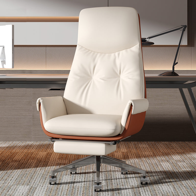 Armless Office Chair Modernism Desk Chair with Wheels for Office White 1 Piece Clearhalo 'furn' 'furn_office_chair' 'Furniture' 'Office Chairs' 'Office Furniture' 'office_chair' 7622519
