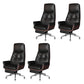 Armless Office Chair Modernism Desk Chair with Wheels for Office Black 4 Piece Set Clearhalo 'furn' 'furn_office_chair' 'Furniture' 'Office Chairs' 'Office Furniture' 'office_chair' 7622532