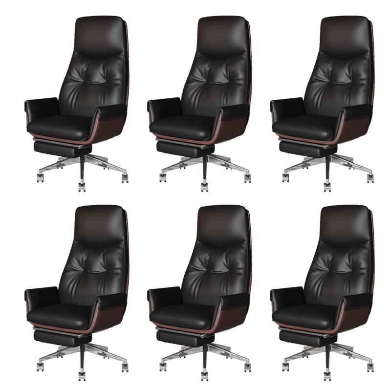 Armless Office Chair Modernism Desk Chair with Wheels for Office Black 6 Piece Set Clearhalo 'furn' 'furn_office_chair' 'Furniture' 'Office Chairs' 'Office Furniture' 'office_chair' 7622535