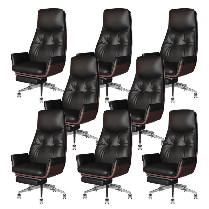 Armless Office Chair Modernism Desk Chair with Wheels for Office Black 8 Piece Set Clearhalo 'furn' 'furn_office_chair' 'Furniture' 'Office Chairs' 'Office Furniture' 'office_chair' 7622537