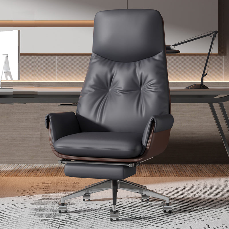 Armless Office Chair Modernism Desk Chair with Wheels for Office Grey 1 Piece Clearhalo 'furn' 'furn_office_chair' 'Furniture' 'Office Chairs' 'Office Furniture' 'office_chair' 7622538