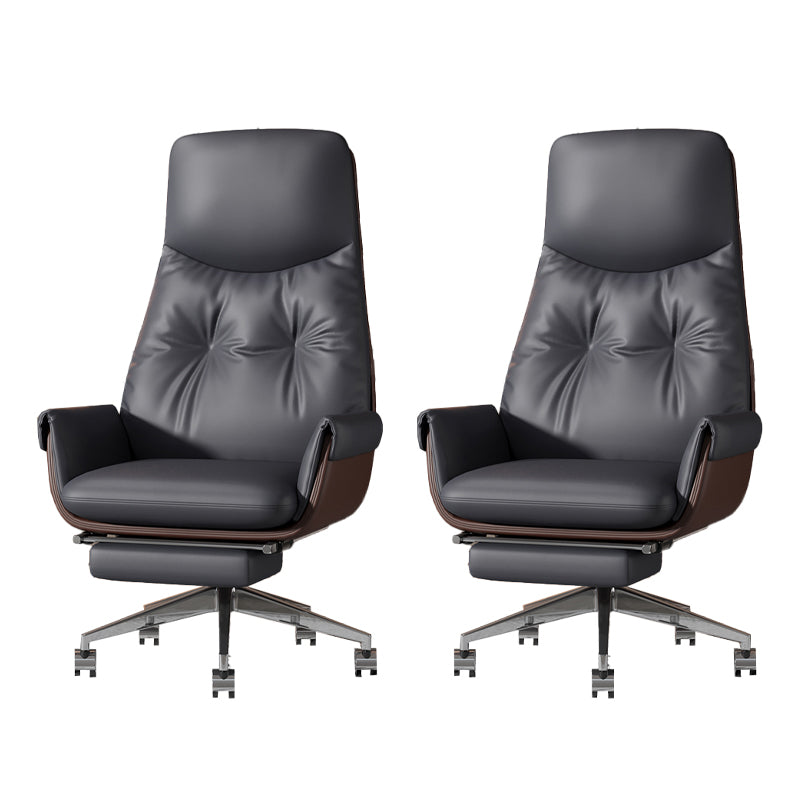Armless Office Chair Modernism Desk Chair with Wheels for Office Grey 2 Piece Set Clearhalo 'furn' 'furn_office_chair' 'Furniture' 'Office Chairs' 'Office Furniture' 'office_chair' 7622539