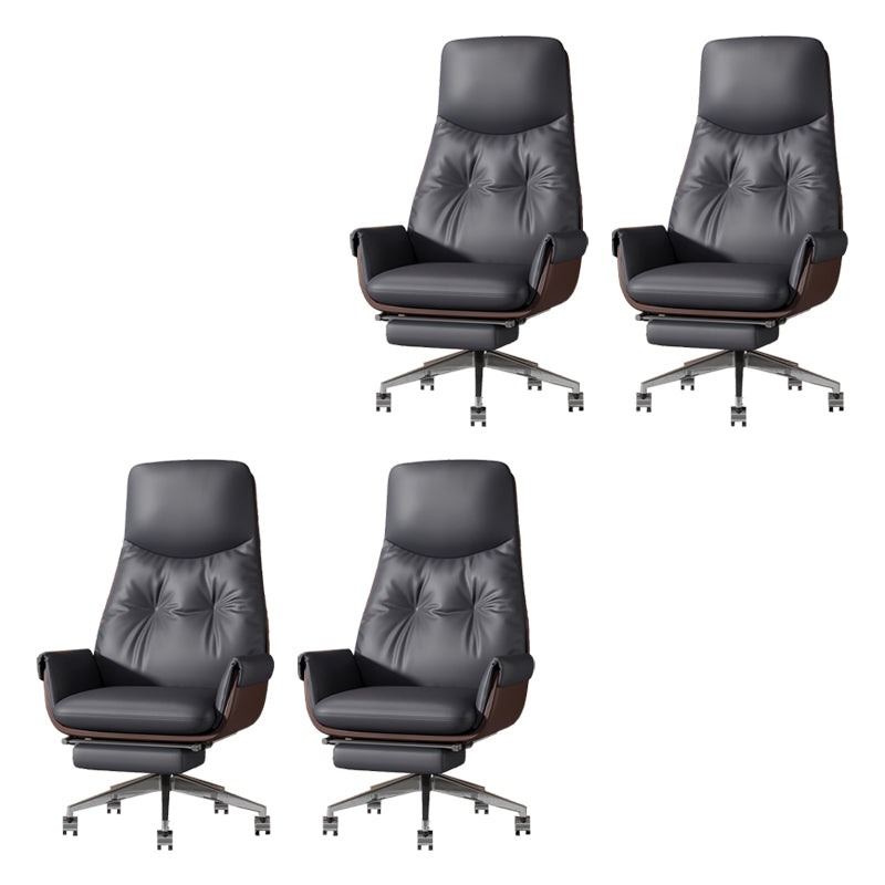 Armless Office Chair Modernism Desk Chair with Wheels for Office Grey 4 Piece Set Clearhalo 'furn' 'furn_office_chair' 'Furniture' 'Office Chairs' 'Office Furniture' 'office_chair' 7622540