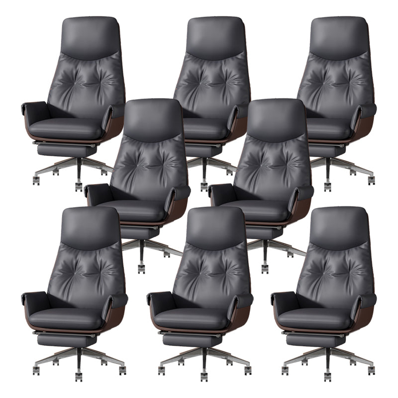 Armless Office Chair Modernism Desk Chair with Wheels for Office Grey 8 Piece Set Clearhalo 'furn' 'furn_office_chair' 'Furniture' 'Office Chairs' 'Office Furniture' 'office_chair' 7622542
