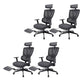 Removable Arms Office Chair Tilt Modern Adjustable Seat Height Desk Chair Black 4 Piece Set With Footrest Clearhalo 'furn' 'furn_office_chair' 'Furniture' 'Office Chairs' 'Office Furniture' 'office_chair' 7622593