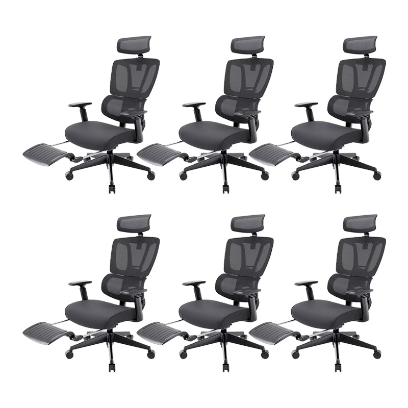 Removable Arms Office Chair Tilt Modern Adjustable Seat Height Desk Chair Black 6 Piece Set With Footrest Clearhalo 'furn' 'furn_office_chair' 'Furniture' 'Office Chairs' 'Office Furniture' 'office_chair' 7622595
