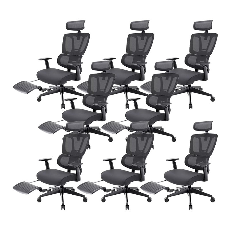 Removable Arms Office Chair Tilt Modern Adjustable Seat Height Desk Chair Black 8 Piece Set With Footrest Clearhalo 'furn' 'furn_office_chair' 'Furniture' 'Office Chairs' 'Office Furniture' 'office_chair' 7622598