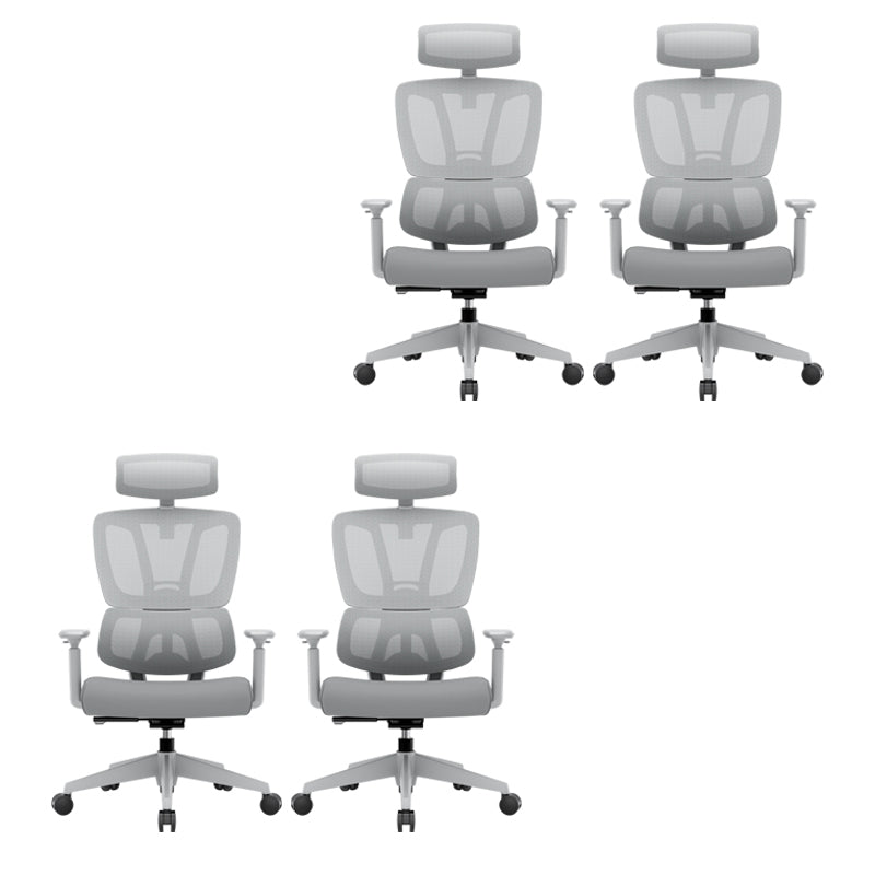 Removable Arms Office Chair Tilt Modern Adjustable Seat Height Desk Chair Grey 4 Piece Set Without Footrest Clearhalo 'furn' 'furn_office_chair' 'Furniture' 'Office Chairs' 'Office Furniture' 'office_chair' 7622604