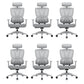 Removable Arms Office Chair Tilt Modern Adjustable Seat Height Desk Chair Grey 6 Piece Set Without Footrest Clearhalo 'furn' 'furn_office_chair' 'Furniture' 'Office Chairs' 'Office Furniture' 'office_chair' 7622605