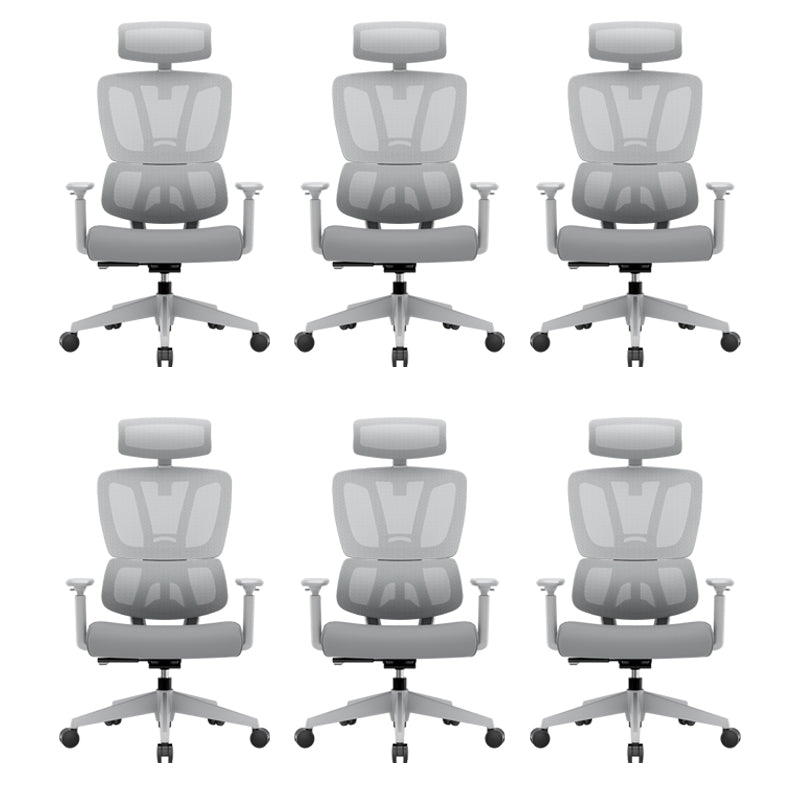 Removable Arms Office Chair Tilt Modern Adjustable Seat Height Desk Chair Grey 6 Piece Set Without Footrest Clearhalo 'furn' 'furn_office_chair' 'Furniture' 'Office Chairs' 'Office Furniture' 'office_chair' 7622605