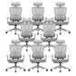Removable Arms Office Chair Tilt Modern Adjustable Seat Height Desk Chair Grey 8 Piece Set Without Footrest Clearhalo 'furn' 'furn_office_chair' 'Furniture' 'Office Chairs' 'Office Furniture' 'office_chair' 7622607