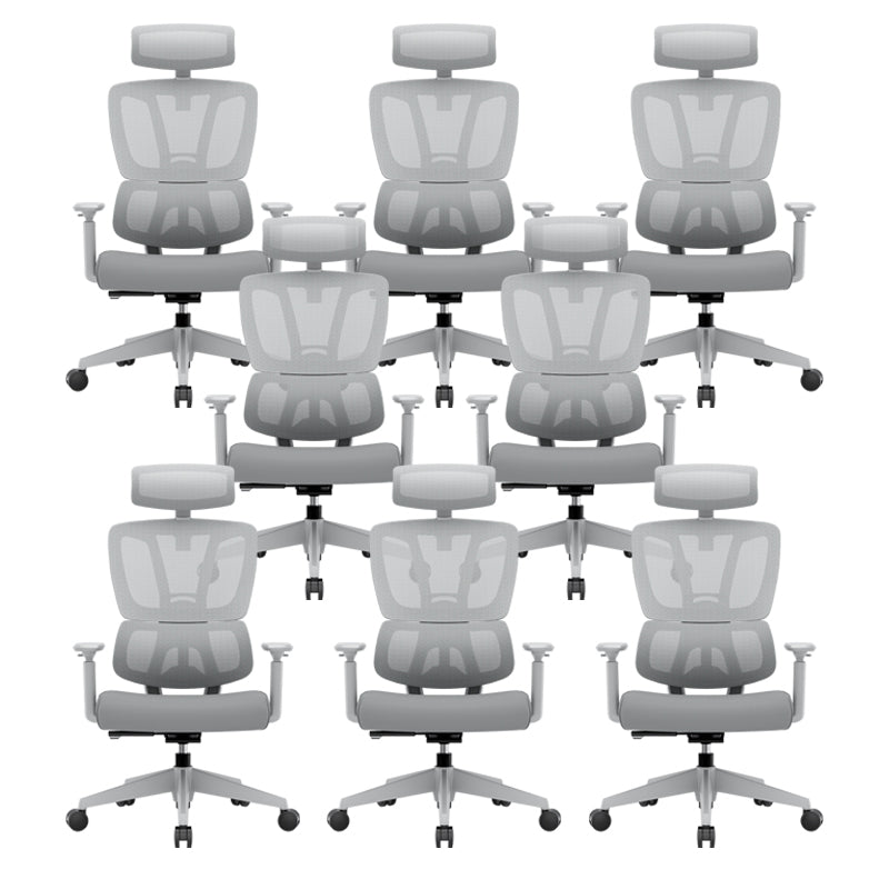 Removable Arms Office Chair Tilt Modern Adjustable Seat Height Desk Chair Grey 8 Piece Set Without Footrest Clearhalo 'furn' 'furn_office_chair' 'Furniture' 'Office Chairs' 'Office Furniture' 'office_chair' 7622607