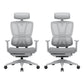 Removable Arms Office Chair Tilt Modern Adjustable Seat Height Desk Chair Grey 2 Piece Set With Footrest Clearhalo 'furn' 'furn_office_chair' 'Furniture' 'Office Chairs' 'Office Furniture' 'office_chair' 7622609