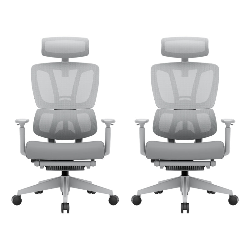 Removable Arms Office Chair Tilt Modern Adjustable Seat Height Desk Chair Grey 2 Piece Set With Footrest Clearhalo 'furn' 'furn_office_chair' 'Furniture' 'Office Chairs' 'Office Furniture' 'office_chair' 7622609