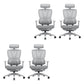 Removable Arms Office Chair Tilt Modern Adjustable Seat Height Desk Chair Grey 4 Piece Set With Footrest Clearhalo 'furn' 'furn_office_chair' 'Furniture' 'Office Chairs' 'Office Furniture' 'office_chair' 7622610