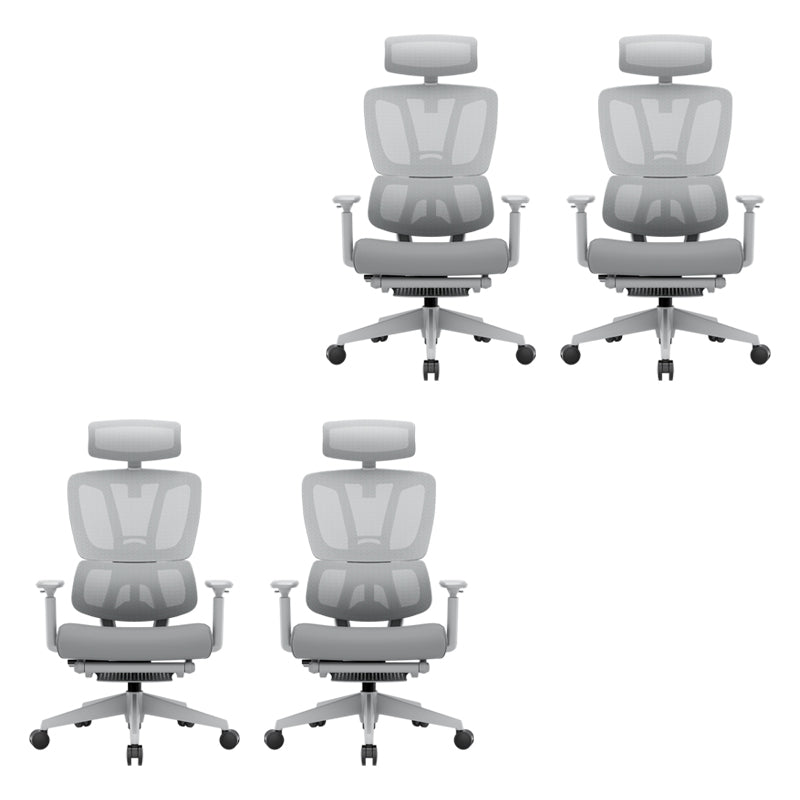 Removable Arms Office Chair Tilt Modern Adjustable Seat Height Desk Chair Grey 4 Piece Set With Footrest Clearhalo 'furn' 'furn_office_chair' 'Furniture' 'Office Chairs' 'Office Furniture' 'office_chair' 7622610