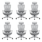 Removable Arms Office Chair Tilt Modern Adjustable Seat Height Desk Chair Grey 6 Piece Set With Footrest Clearhalo 'furn' 'furn_office_chair' 'Furniture' 'Office Chairs' 'Office Furniture' 'office_chair' 7622611