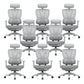 Removable Arms Office Chair Tilt Modern Adjustable Seat Height Desk Chair Grey 8 Piece Set With Footrest Clearhalo 'furn' 'furn_office_chair' 'Furniture' 'Office Chairs' 'Office Furniture' 'office_chair' 7622612