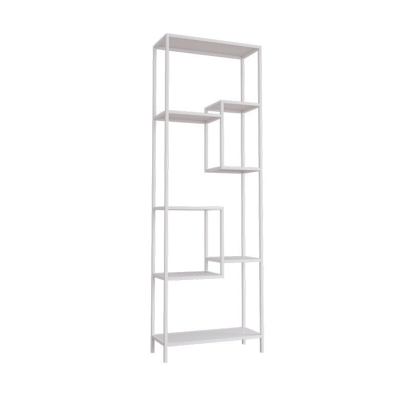 Vertikales Metall -Bücherregal zeitgenössisches Open Back -Bücherregal mit Regalen